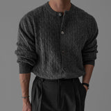 韓國 ✨ 圓領麻花針織開胸冷衫