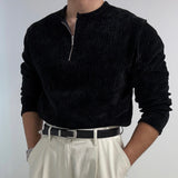 韓國 ✨ 半拉鍊天鵝絨長袖上衣