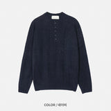 韓國 ✨ 亨利領口麻花針織長袖上衣