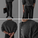 韓國 ✨ 圓領麻花針織開胸冷衫