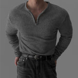 韓國 ✨ 半拉鍊圓領針織長袖上衣