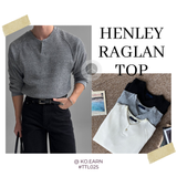 韓國 ✨ 純棉小格針織長袖上衣