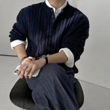 韓國 ✨ 亨利領口麻花針織長袖上衣