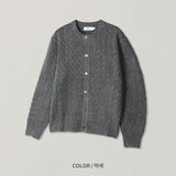 韓國 ✨ 圓領麻花針織開胸冷衫