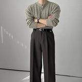 韓國 ✨ 亨利領口麻花針織長袖上衣