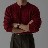 韓國 ✨ 圓領麻花針織開胸冷衫