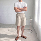 韓國 ✨ Muscles-fit 亨利領口短袖上衣