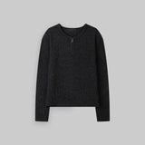 韓國 ✨ 半拉鍊圓領針織長袖上衣