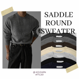 韓國 ✨ 圓領馬鞍肩針織長袖上衣