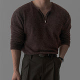 韓國 ✨ 半拉鍊圓領針織長袖上衣