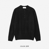 韓國 ✨ 亨利領口麻花針織長袖上衣