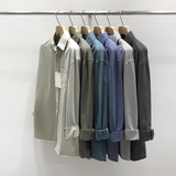 韓國 ✨ 復古色系單袋純棉長袖襯衫