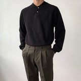 韓國 ✨ 純棉小格針織長袖上衣