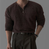 韓國 ✨ 半拉鍊圓領針織長袖上衣