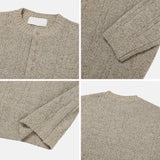 韓國 ✨ 亨利領口麻花針織長袖上衣