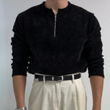 韓國 ✨ 半拉鍊天鵝絨長袖上衣