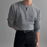 韓國 ✨ 純棉小格針織長袖上衣