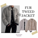 韓國 ✨ 毛毛粗花呢短身外套