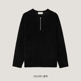 韓國 ✨ 半拉鍊天鵝絨長袖上衣