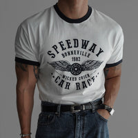 韓國 ✨ Speedway 印刷撞色短袖上衣