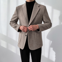 韓國 ✨ 標準領羊毛純色西裝外套